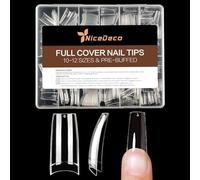 Nicedeco Tip in Gel per Unghie Quadrate 504 Pezzi 10 Taglie Half Cover Nail Tip Soft Gel Tips Fake Nails - 015