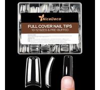 Nicedeco Tip in Gel per Unghie Quadrate 504 Pezzi 11 Taglie Half Cover Nail Tip Soft Gel Tips Fake Nails - 019