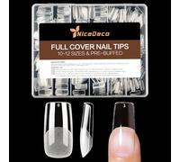 Nicedeco Tip in Gel per Unghie Quadrate 504 Pezzi 12 Taglie Nail Tips Square Soft Gel Full Cover Tips Fake Nails - 018