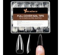 Nicedeco Tip in Gel per Unghie Stiletto 504 Pezzi 12 Taglie Nail Tips Stiletto Soft Gel Full Cover Tips Fake Nails - 012