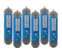 NICEDROP - Bombole CO2 600g per Gasatore - Set 6 Pezzi Risparmio - E290 Alimentare M11x1 - Fino a 120L per Bombola - Compatibile Universale