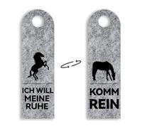 NICEIN 2 cartelli non disturbare - Komm Rein,Ich will Meine Ruhe ,Red und Grünes Türschild Bitte nicht Stören,Pferde Mädchen Geschenk für Teenager (GrauⅡ)