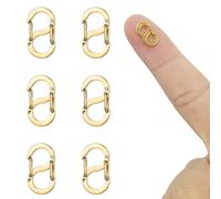 NICEIN 6 chiusure a catena a doppia apertura, per bracciali in acciaio inox, mini moschettone, chiusura corta (oro 12 mm)