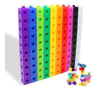 NICEIN®Cubi gioco bambini-100 blocchi costruzioni bambini matematici e 1 Borse portaoggetti,giochi matematici bambini,cubi impilabili bambini,Adatto a ragazzi e ragazze di età superiore ai 3 anni (A)