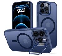 nicekool Cover per iPhone 12 Pro Max Compatible avec MagSafe con Cavalletto, Magnetica Custodia con Supporto FotocameraRegolabile Integrato Traslucida Opaca Posteriore Sottile Antiurto Case, azzurro