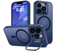 nicekool Cover per iPhone 13 Pro Compatible avec MagSafe con Cavalletto, Magnetica Custodia con Supporto FotocameraRegolabile Integrato Traslucida Opaca Posteriore Sottile Antiurto Case, azzurro