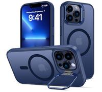 nicekool Cover per iPhone 13 Pro Max Compatible avec MagSafe con Cavalletto, Magnetica Custodia con Supporto FotocameraRegolabile Integrato Traslucida Opaca Posteriore Sottile Antiurto Case, azzurro
