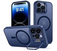 nicekool Cover per iPhone 14 Pro Max Compatible avec MagSafe con Cavalletto, Magnetica Custodia con Supporto FotocameraRegolabile Integrato Traslucida Opaca Posteriore Sottile Antiurto Case, azzurro