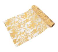 NiceLand 28 cm x 5 m Tovaglia da Tavolo in Poliestere con Pellicola Dorata Lucida Riutilizzabile