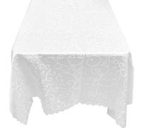 NiceLand Tovaglia Bianca Elegante Tovaglia 6 Posti Tovaglia Rettangolare Copritavolo Tovaglia Tavolo Rettangolare Tovaglia Compleanno Tovaglia Cucina Tovaglia Natalizia Antimacchia (bianco 1,2m×1,6m)