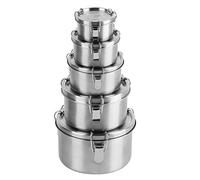 nicelock Contenitori per alimenti in acciaio inox con coperchio ermetico, riutilizzabili per preparare i pasti, contenitori per il pranzo Bento in metallo a tenuta stagna, per bambini, adulti