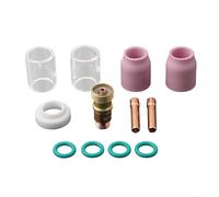 Niceminiwall 12 pezzi per torcia di saldatura TIG per kit lenti a gas tozze con tazze di vetro resistenti al calore #10, compatibili con apparecchiature di saldatura serie WP-17/18/26