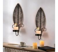 Niceminiwall 2 Pics Portacandele da parete per decorazione domestica, applique, 36 x 13,8 cm, nessun montaggio richiesto