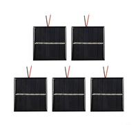 Niceminiwall 5PCS 0.45W 3V Piccolo Kit Pannello Solare, Pannelli Epossidico Fotovoltaici in Polisilicio Fotovoltaico con Filo 54x54mm, Alta Conversione Impermeabile Mini Moduli per la Ricarica della