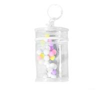 Niceminiwall Borsa portaoggetti a catena da appendere in PVC trasparente, portatile, antipolvere, contenitore cilindrico per ciechi, caricabatterie per bambole, auricolari, gioielli, viaggi, per uso