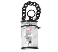 Niceminiwall Borsa portaoggetti da appendere in PVC trasparente, portatile, antipolvere, contenitore cilindrico per ciechi, caricatore per bambole, auricolari, gioielli, da viaggio, per uso domestico