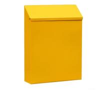 Niceminiwall Cassetta delle lettere da parete, sicura, con serratura, con 2 chiavi, in ferro rustico, decorativa, per casa, ufficio, giardino, esterno, stile campagna, colore: giallo