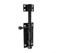 Niceminiwall Chiavistello per cancello scorrevole in acciaio inox resistente, per porte in legno, 158 mm, spessore montato (nero)
