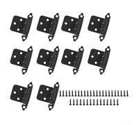 Niceminiwall Confezione da 10 cerniere per porte a chiusura automatica per armadi e mobili, in acciaio laminato a freddo, cromate, 7 x 4 x 3 cm, chiusura silenziosa, compatibili con (nero)