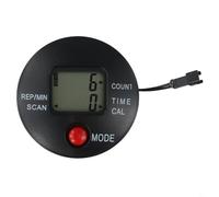 Niceminiwall Contatore passo-passo digitale per esercizi per bici e scale, display a 4 funzioni, con chilometraggio, calorie e frequenza, in plastica nera