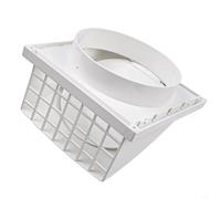 Niceminiwall Copertura per presa d'aria esterna da parete con cappuccio antipioggia e patta di non ritorno, uscita del condotto in ABS per ventilatori di aspirazione del bagno o della cucina, per HVAC