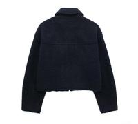 Niceminiwall Elegante giacca corta da indossare tutti i giorni e per le | Design corto, chiusura frontale con cerniera, due tasche laterali, maniche lunghe, regolare per una vestibilità comoda