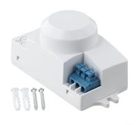 Niceminiwall Interruttore a sensore a microonde da 5,8 G per controllo 12 V DC e AC 100-240 V, rilevamento del movimento a 360 ° con portata regolabile da 2 a 8 m, grado di protezione IP42, uso
