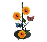 Niceminiwall Iron Craft - Porta asciugamani di carta decorativo a forma di girasole, per cucina, sala da pranzo, piano di lavoro, con base solida, per la casa, lo spazio abitativo, colorato (farfalla)