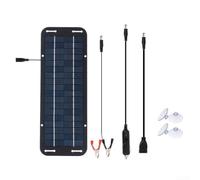 Niceminiwall Kit di ricarica per pannello solare da 6 W, 12 V, per barca, camper, auto, modulo in polisilicio con ventose, caricabatterie da auto, morsetto a doppia testa e cavo USB