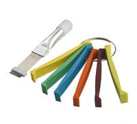 Niceminiwall Kit di strumenti FCR6 a pinna AC, con supporto ad anello, 6 pezzi in plastica, piastra per condensatore, con spazzola per la pulizia in metallo, per la riparazione di evaporatori e