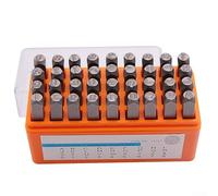 Niceminiwall Kit per timbratura in acciaio al cromo vanadio, 36 pezzi, con punzoni per lettere e numeri da 6 mm, set di strumenti per personalizzare gioielli, metallo, legno, pelle (5 mm)