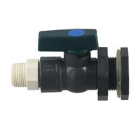 Niceminiwall Kit rubinetto in PVC da 3/4 pollici, valvola a cilindro per pioggia, con adattatore per paratia, per serbatoi d'acqua, acquari, vasche da bagno (B)