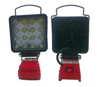 Niceminiwall Luce da lavoro esterna a LED girevole 330 gradi Lampada da campeggio portatile con gancio compatibile con per Einhell 4511396 4511437 18 V Protezione a bassa tensione della batteria