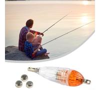 Niceminiwall Luce LED per pesca subacquea per pesci e calamari profondi, lampada in plastica trasparente con batteria abbinata, design impermeabile multicolore per la notte (colore nero)