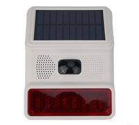 Niceminiwall Luce stroboscopica wireless a energia solare, sirena impermeabile per esterni, 433 MHz, per sistema di allarme di sicurezza domestica, flash luminoso e deterrente dal suono forte, facile