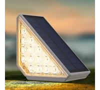 Niceminiwall Luci solari triangolari per scale e ponte, impermeabili, per scale esterne, con design antifurto, luce bianca calda, alimentate dalla luce solare per portico da giardino