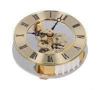Niceminiwall Meccanismo di ricambio per orologio da 86 mm, con numeri romani, con copertura trasparente, lunetta dorata, lente in vetro per la realizzazione di orologi da parete (oro)