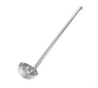 Niceminiwall Mestolo in acciaio inox con cucchiaio dosatore, manico lungo per stufato di sugo di zuppa, bordo per versare e gancio per appenderlo, lavabile in lavastoviglie (D)