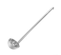 Niceminiwall Mestolo in acciaio inox con cucchiaio dosatore, manico lungo per stufato di sugo di zuppa, bordo versatore e gancio per appenderlo, lavabile in lavastoviglie (C)