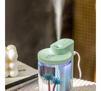 Niceminiwall Mini umidificatore con luce LED e modalità nebbia regolabile per casa, ufficio, camera da letto, design paesaggistico che cambia 7 colori, spegnimento automatico, diffusore per