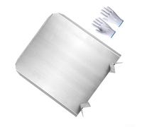 Niceminiwall Pannello posteriore per camino in acciaio inox con piedini regolabili per riflettere il calore e proteggere le pareti interne, 40,6 x 45,7 cm, argento, pezzo unico