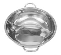 Niceminiwall Pentola calda con divisore, 28 cm, in acciaio inox, doppia divisione, pentole multiuso, pentola calda a due sapori, pentole per fornelli a gas a induzione (30 cm)