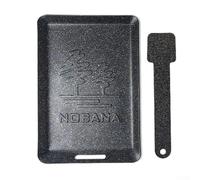 Niceminiwall Piastra per griglia pieghevole quadrata per campeggio, barbecue, bistecca e teppanyaki, padella senza ferro con controllo regolabile, 13,2 x (nero)