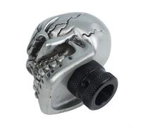 Niceminiwall Pomello del cambio manuale per auto, a forma di teschio, in ABS, decorativo, con strumento e accessori (argento)