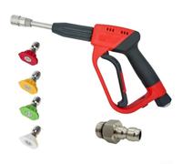 Niceminiwall Pulizia ad alta pressione in acciaio inossidabile con 4 ugelli, bacchetta di montaggio M22 a lunga durata, getto regolabile per attrezzature per il lavaggio di patio vialetto auto (1/4)