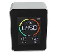 Niceminiwall Rilevatore di anidride carbonica Misuratore di qualità dell'aria interna Sensore di umidità della temperatura Gamma 400-5000 ppm Batteria USB Dual Power ABS Housing Bianco (0)