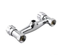 Niceminiwall Rubinetto doccia con doppia maniglia, miscelatore per lavabo a doppia leva, ottone cromato, valvola acqua calda e fredda, uscita G1/2, interasse 150 mm