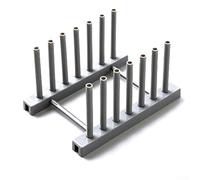 Niceminiwall Scolapiatti da cucina in plastica staccabile con portautensili e scolapiatti, scolapiatti compatto per lavello, capacità 6 piatti, vassoio rimovibile, per Lim (grigio)