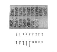 Niceminiwall Set di 1000 viti in miniatura in acciaio inox per occhiali da vista e occhiali da sole, kit di riparazione con 13 misure, include viti, dadi, bulloni e rondelle per riparazione ottica