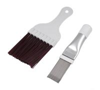 Niceminiwall Set di 2 pettini a pinna per condizionatore d'aria, pettine a spirale condensatore in acciaio inossidabile e spazzola in plastica per la manutenzione dell'unità CA centrale, migliora